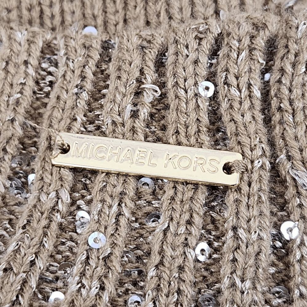 NWT {Michel Kors} Scarf and Hat Set Brown and Sequin NWT - Picture 5 of 5